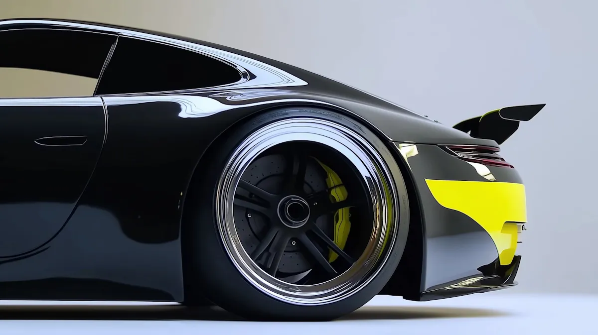 Technician inspecting a vehicle during routine maintenance.